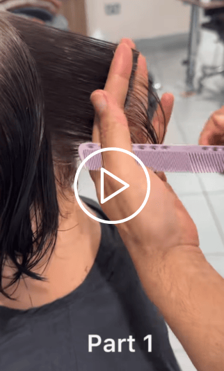 Laying the foundation of a graduated bob cut