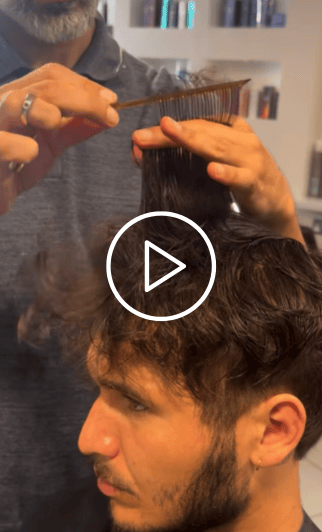 Partially grown-out buzz cut